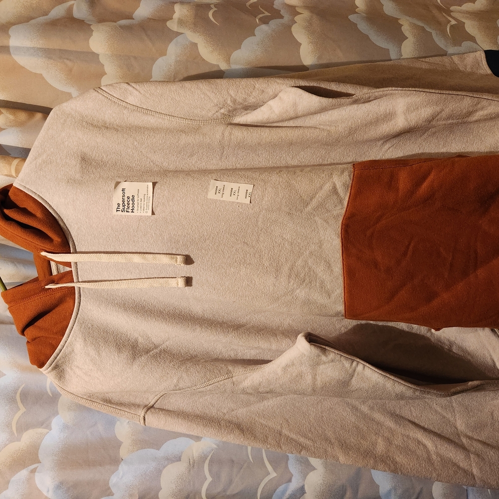 Beige and Rust Hoodie